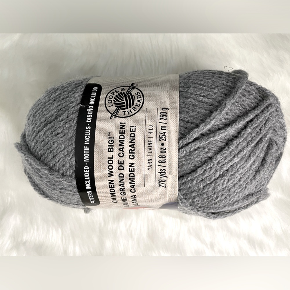 Loops & Threads Camden Wool Big Yarn,278yds/8.8oz/254m - Slate Gray
